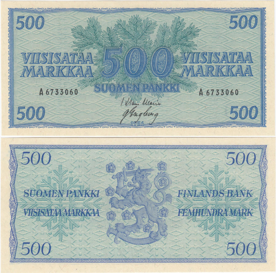 500 Markkaa 1956 A6733060